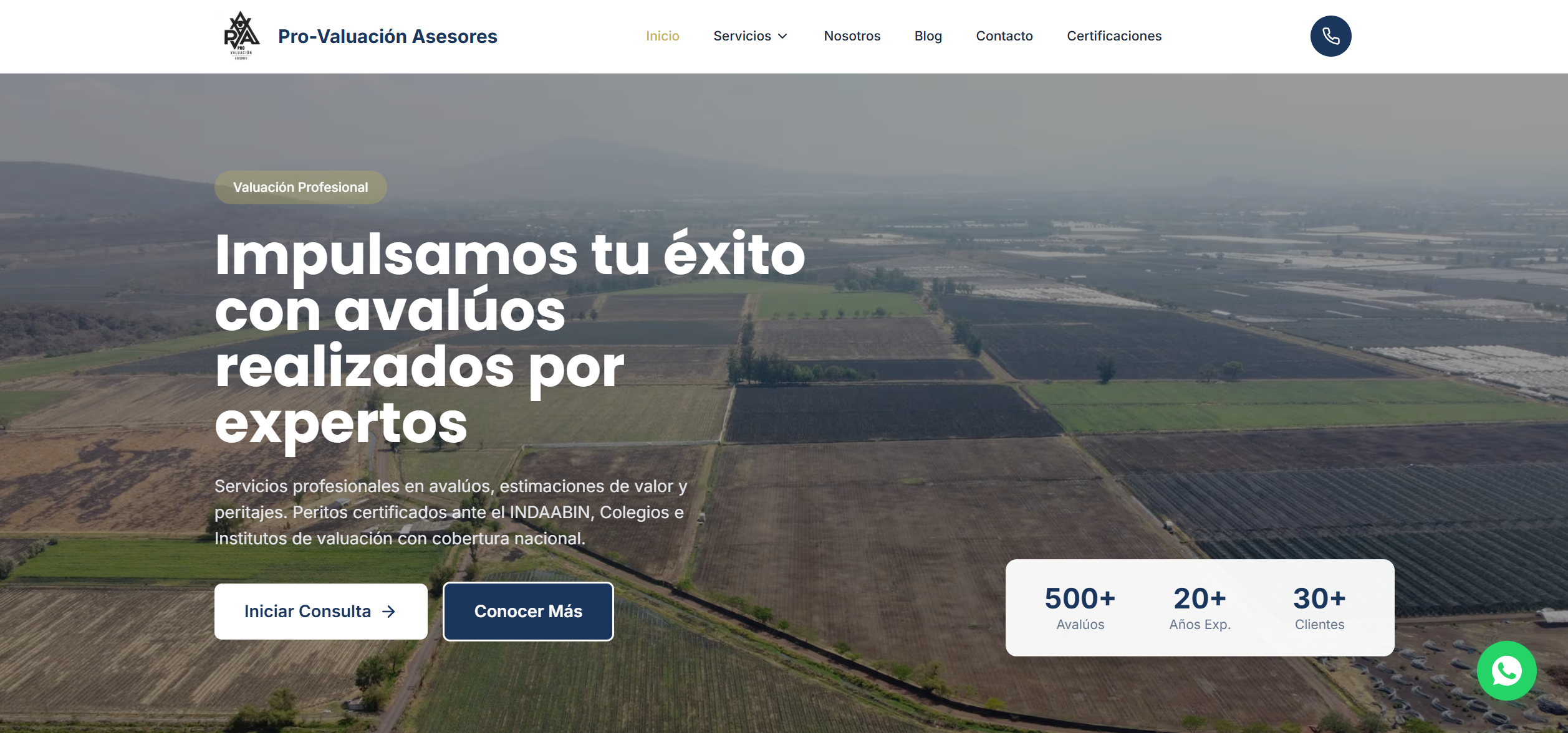 Pro-Valuación Asesores - Home del sitio corporativo de avalúos